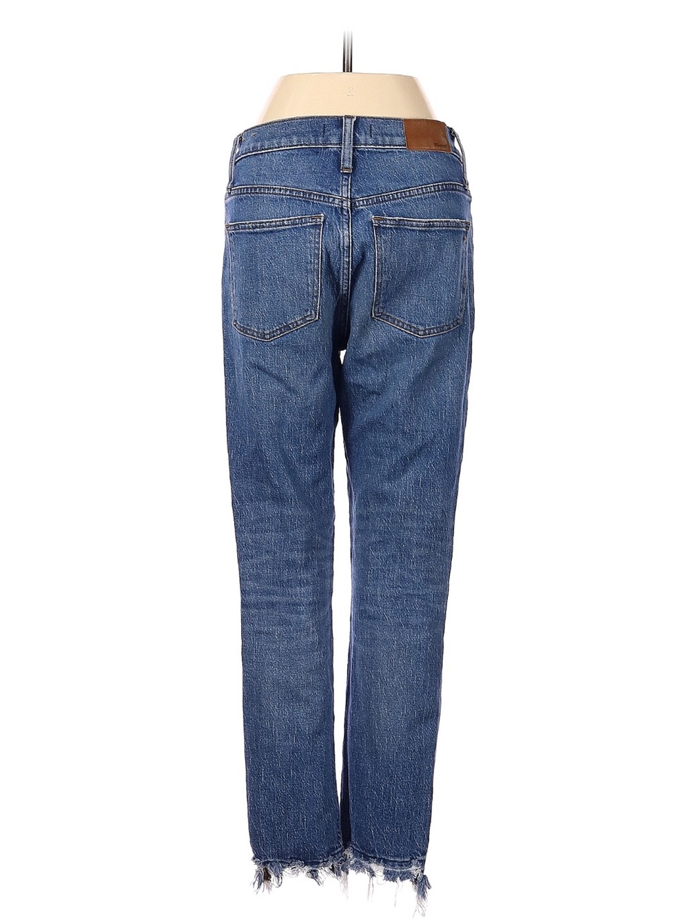 Madewell Blue Straight-Leg Raw Hem Jeans